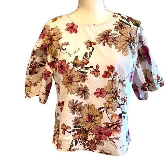 Adam Lippes Collective Floral Blouse Size 6 - Picture 3 of 7